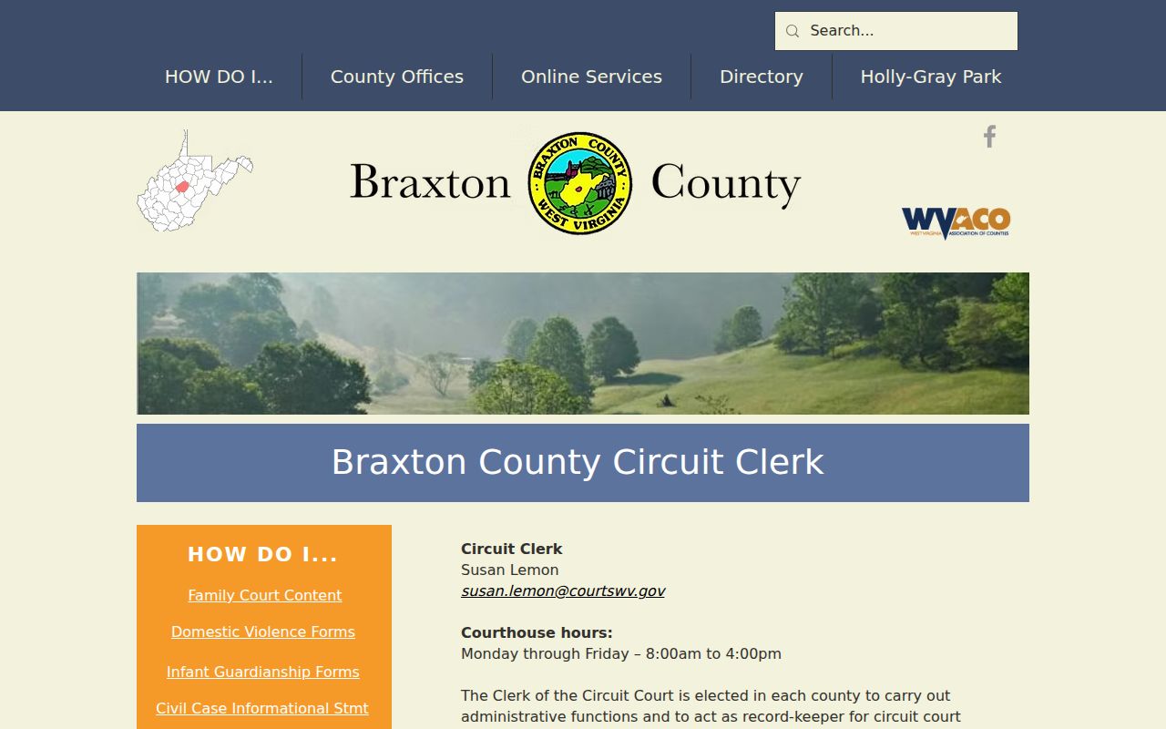 Braxton County criminal docket Circuit Clerk records page