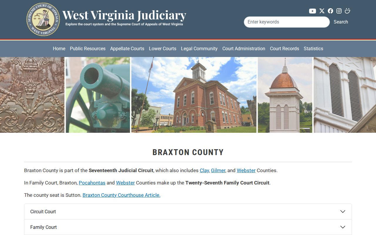 Braxton County civil docket official judiciary contacts