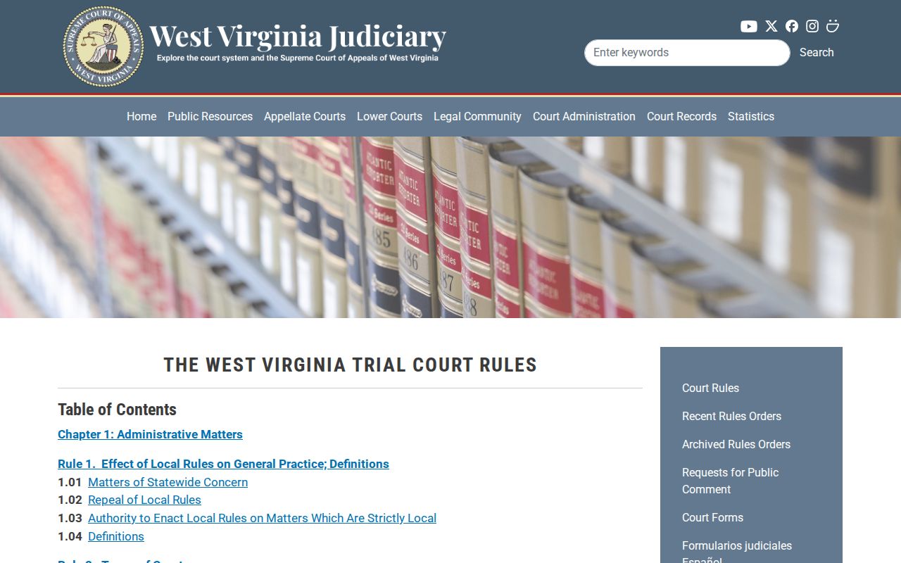 Braxton County case search trial court electronic record rules